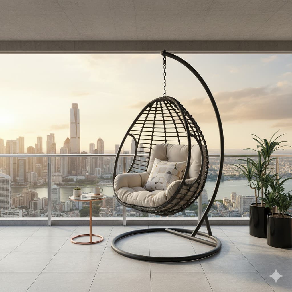 Cushioned Balcony Swing Chair