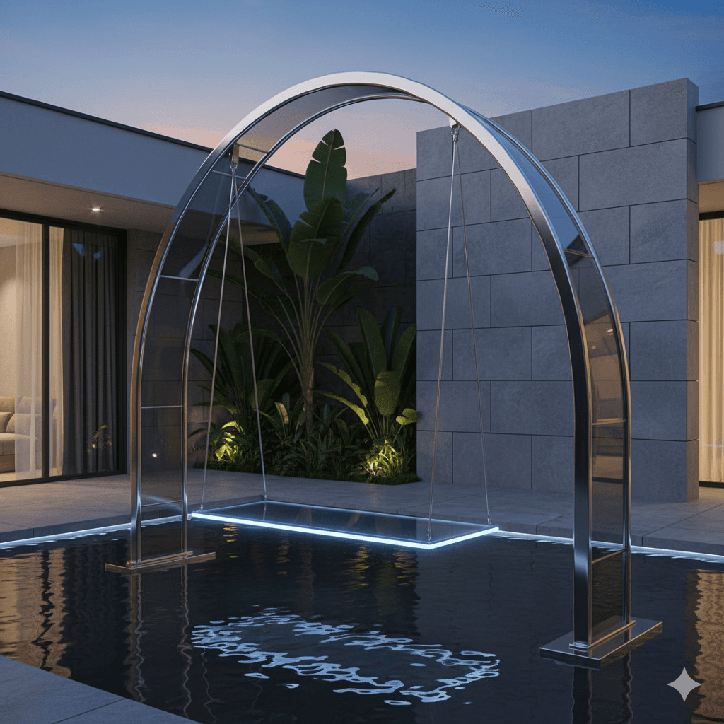 Glass Finish Steel Jhula