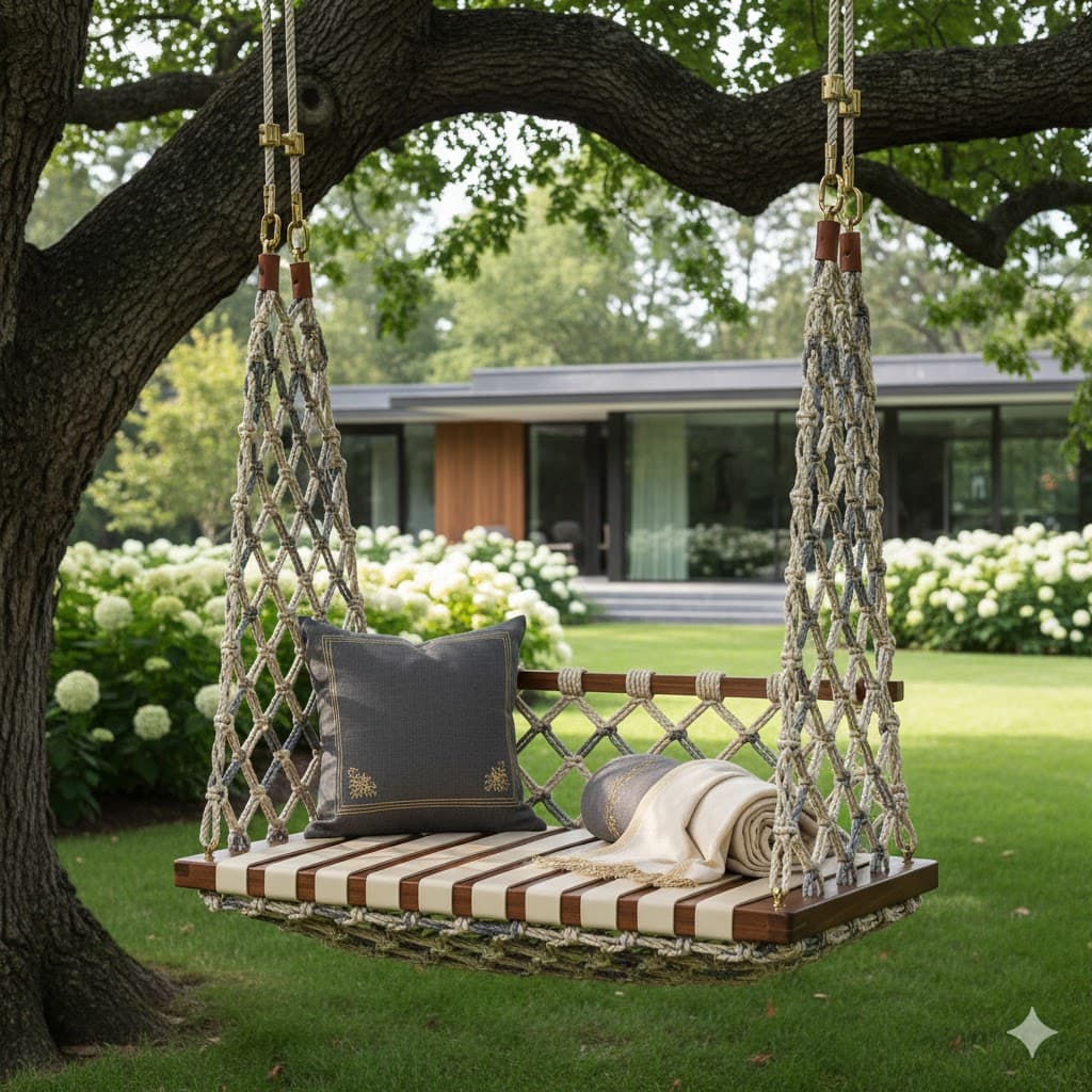 Handcrafted Knotted Rope Swing