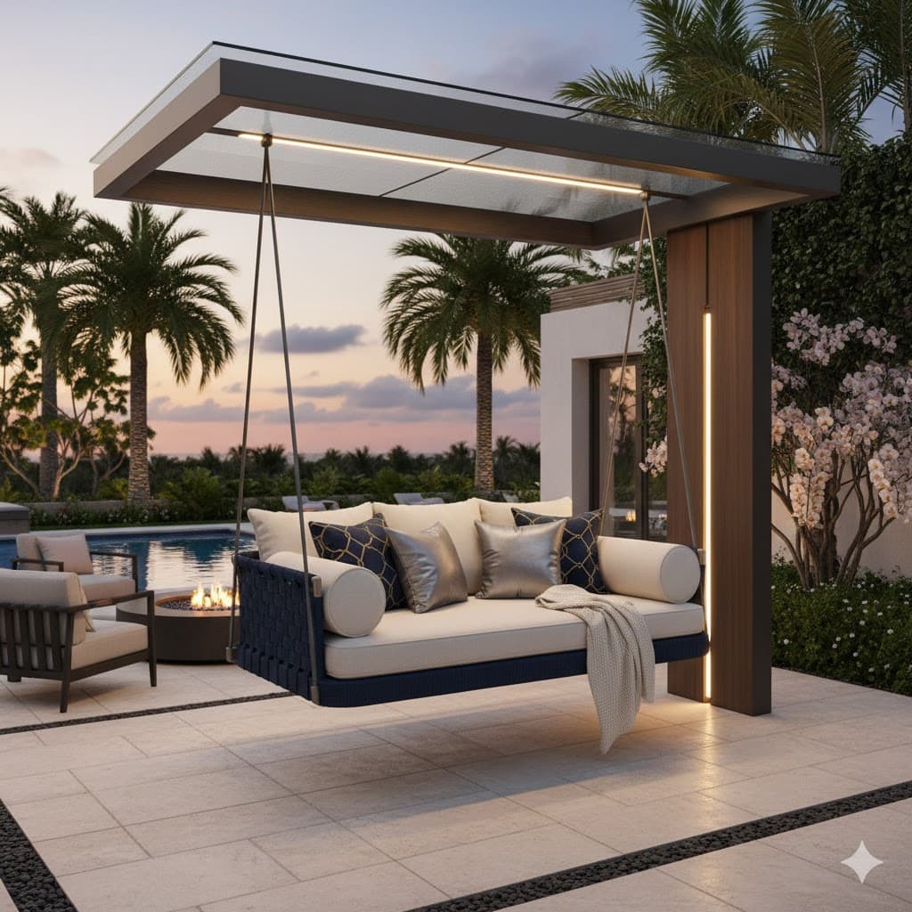 Luxury Patio Swing with Pillows