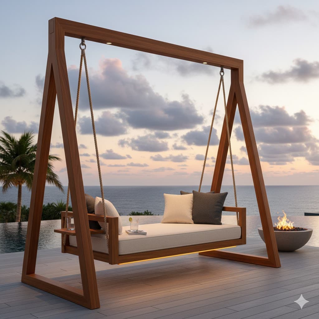 Wooden Patio Swing