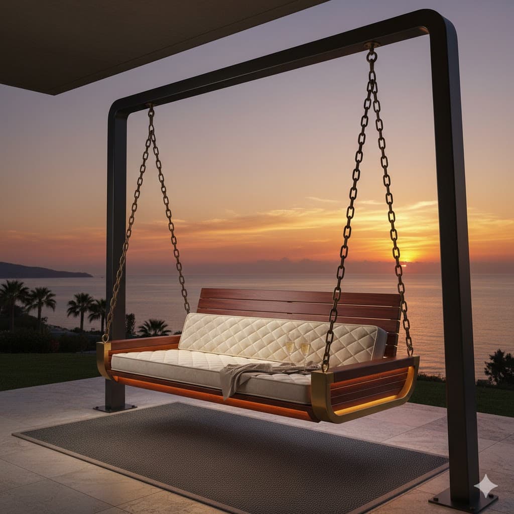 Wooden Seat Chain Swing